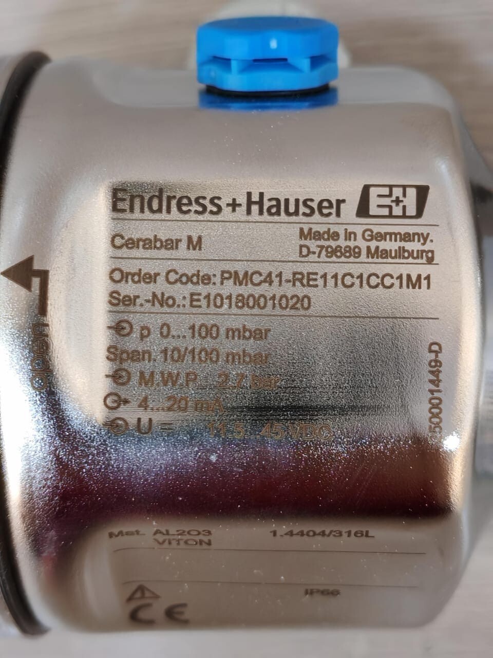 Endress+Hauser PMC41-RE11C1CC1M1 Endress+Hauser PMC41-RE11C1CC1M1 E1017f01020 0-100mBAR PRESSURE TRANSMITTER 6