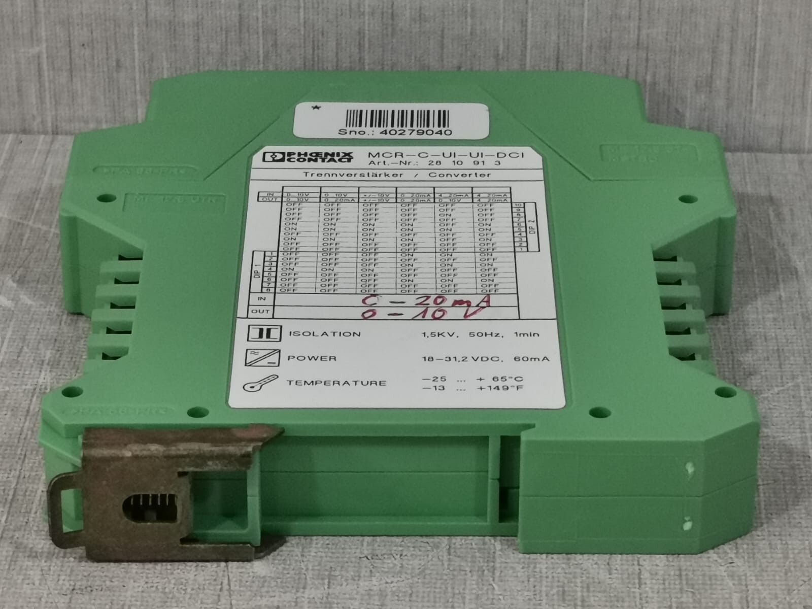 Phoenix Contact DCI-2810913 PHOENIX CONTACT MCR-C-UI-UI-DCI-2810913 Signal Converter 9
