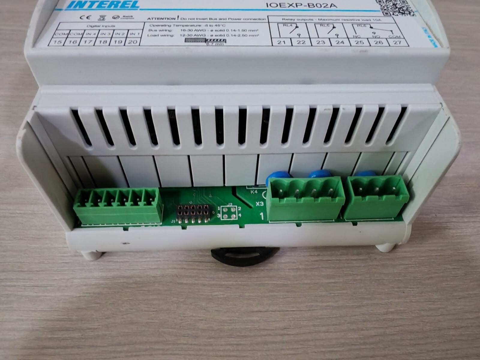 INTEREL B02A INTEREL IOEXP-B02A room control unit load wining 12-30 AWG resistive load 4