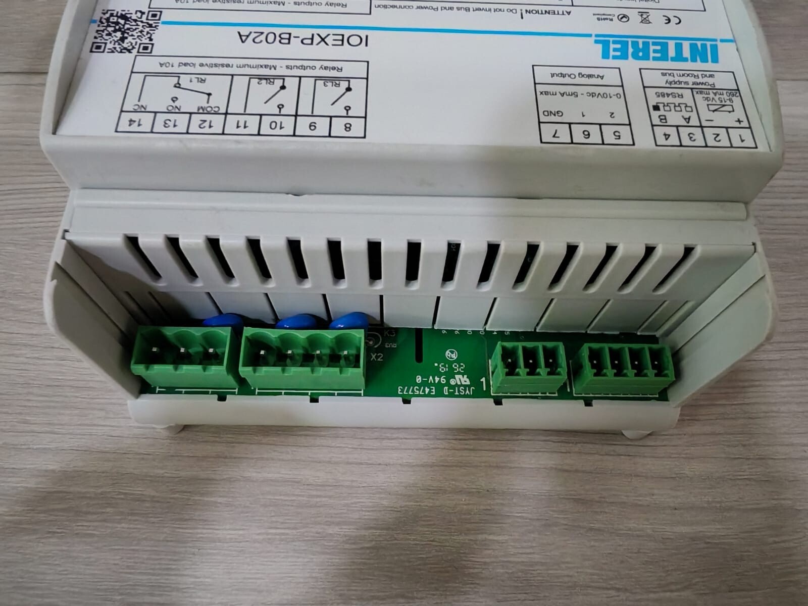 INTEREL B02A INTEREL IOEXP-B02A room control unit load wining 12-30 AWG resistive load 5