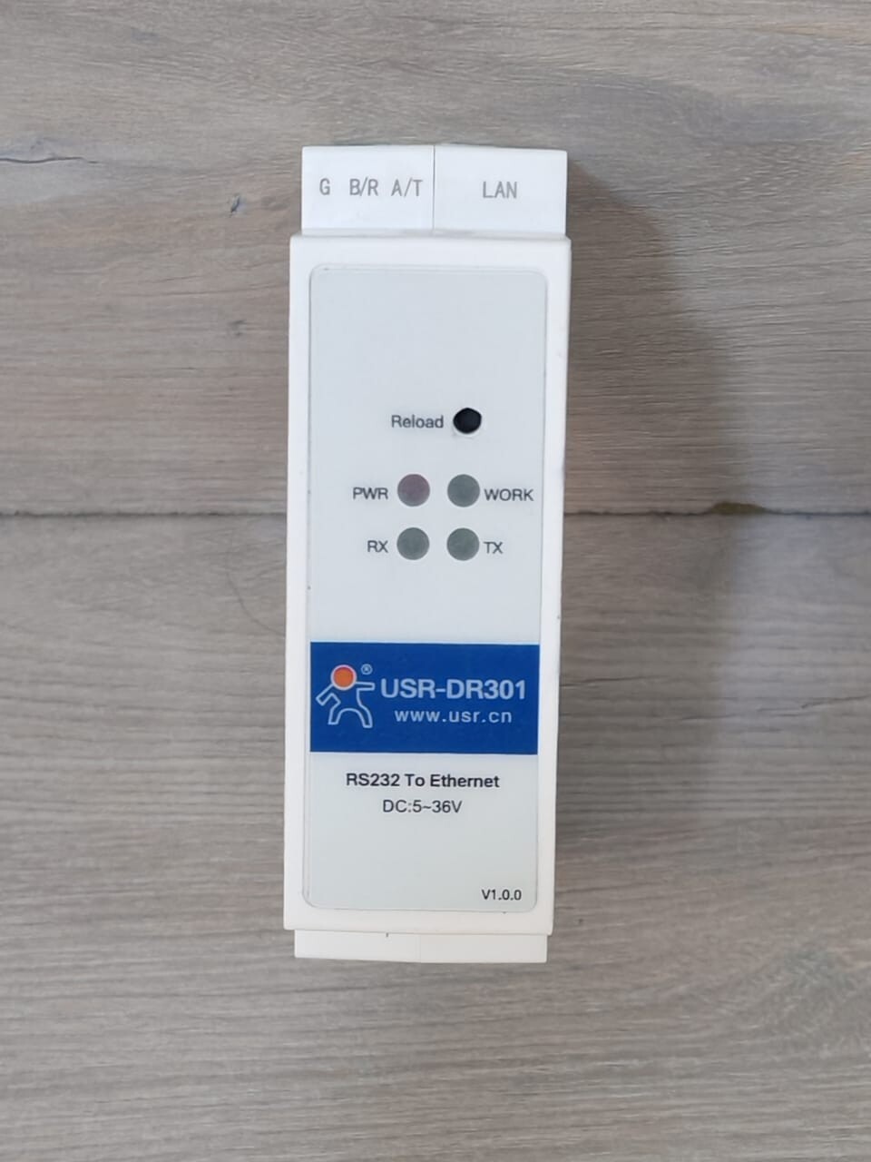 USR-DR301 DIN Rail RS232 To Ethernet Converter DC 5-36V