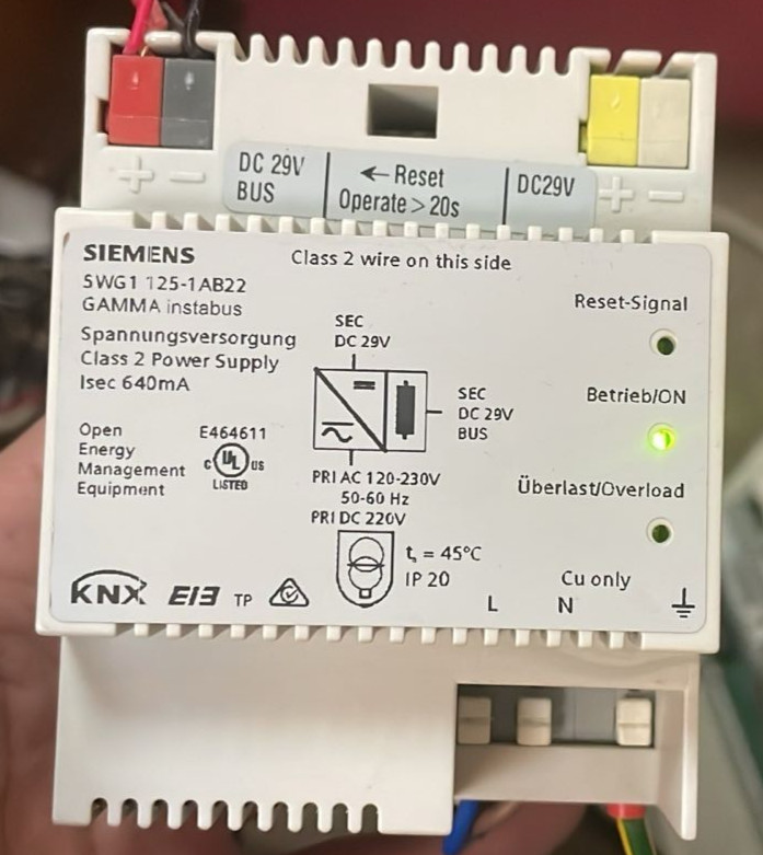 Siemens 5WG1 125-1AB22 Gamma Instabus Power Supply