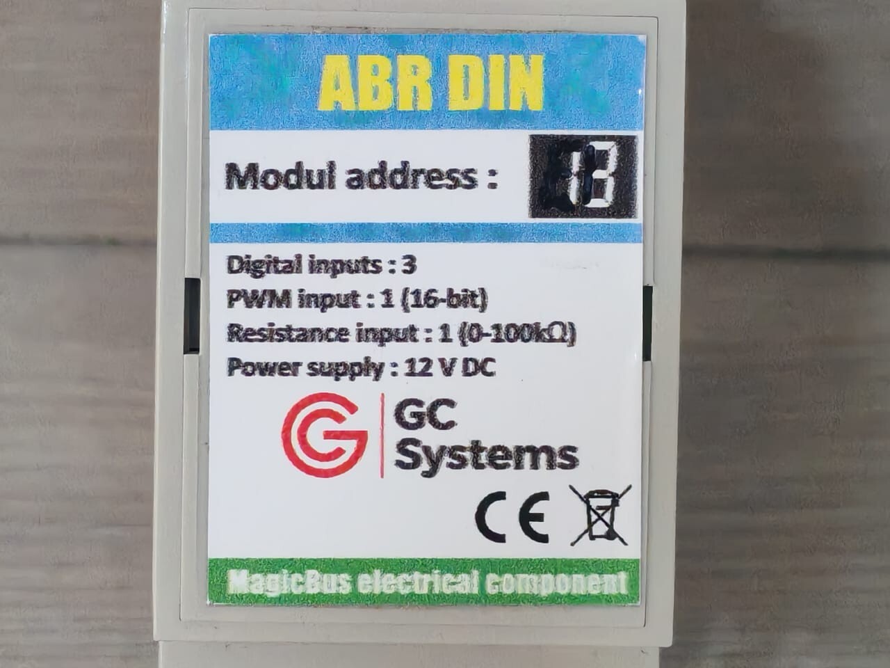 GC Systems ABR DIN Module GC Systems ABR DIN Module 3-digital Input Power Supply 2