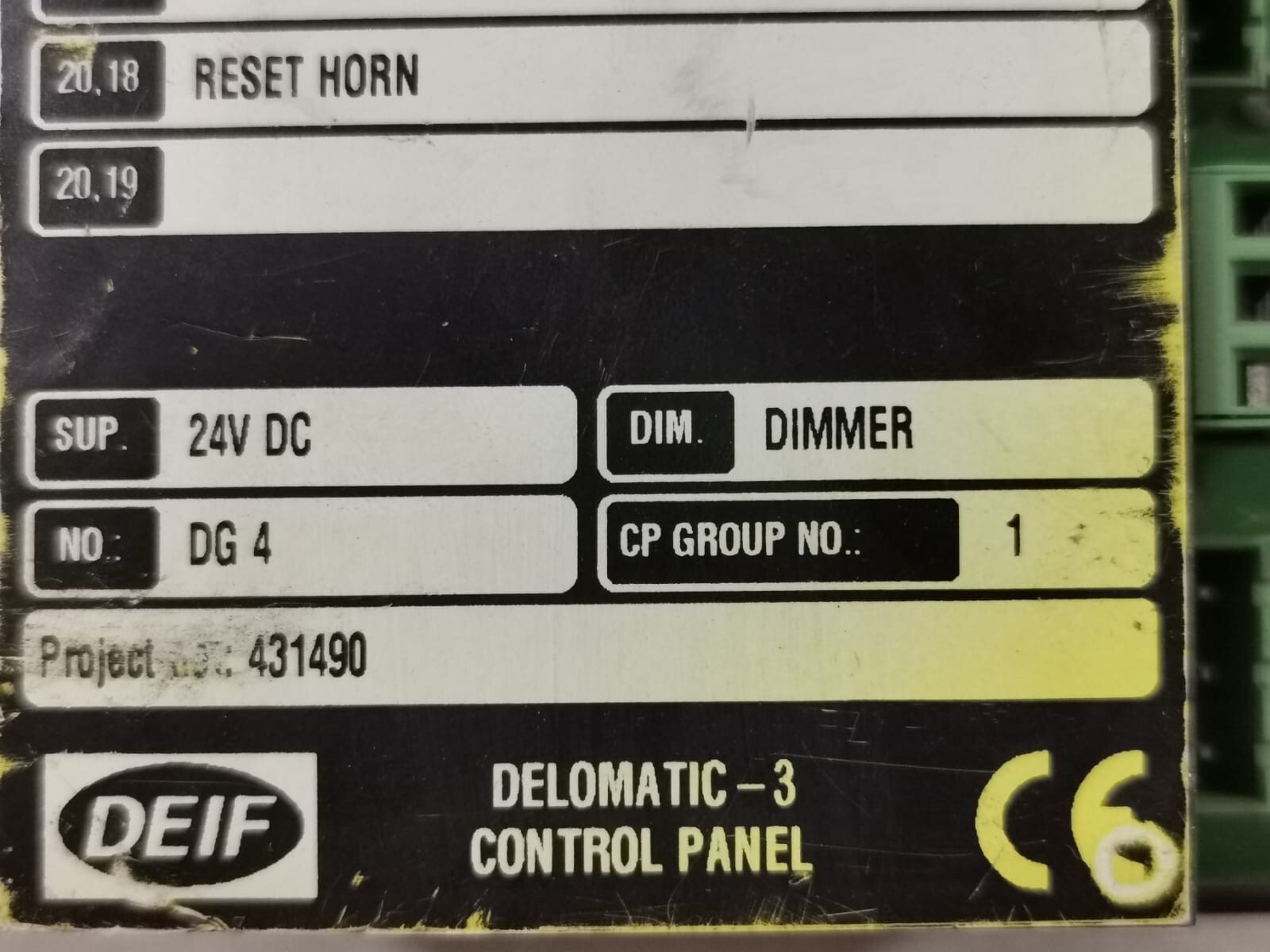 DEIF DELOMATIC-3 DEIF DELOMATIC-3 CONTROL PANEL CP1 24VDC 9