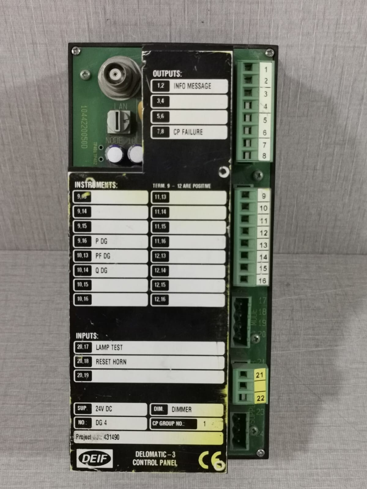 DEIF DELOMATIC-3 DEIF DELOMATIC-3 CONTROL PANEL CP1 24VDC 10