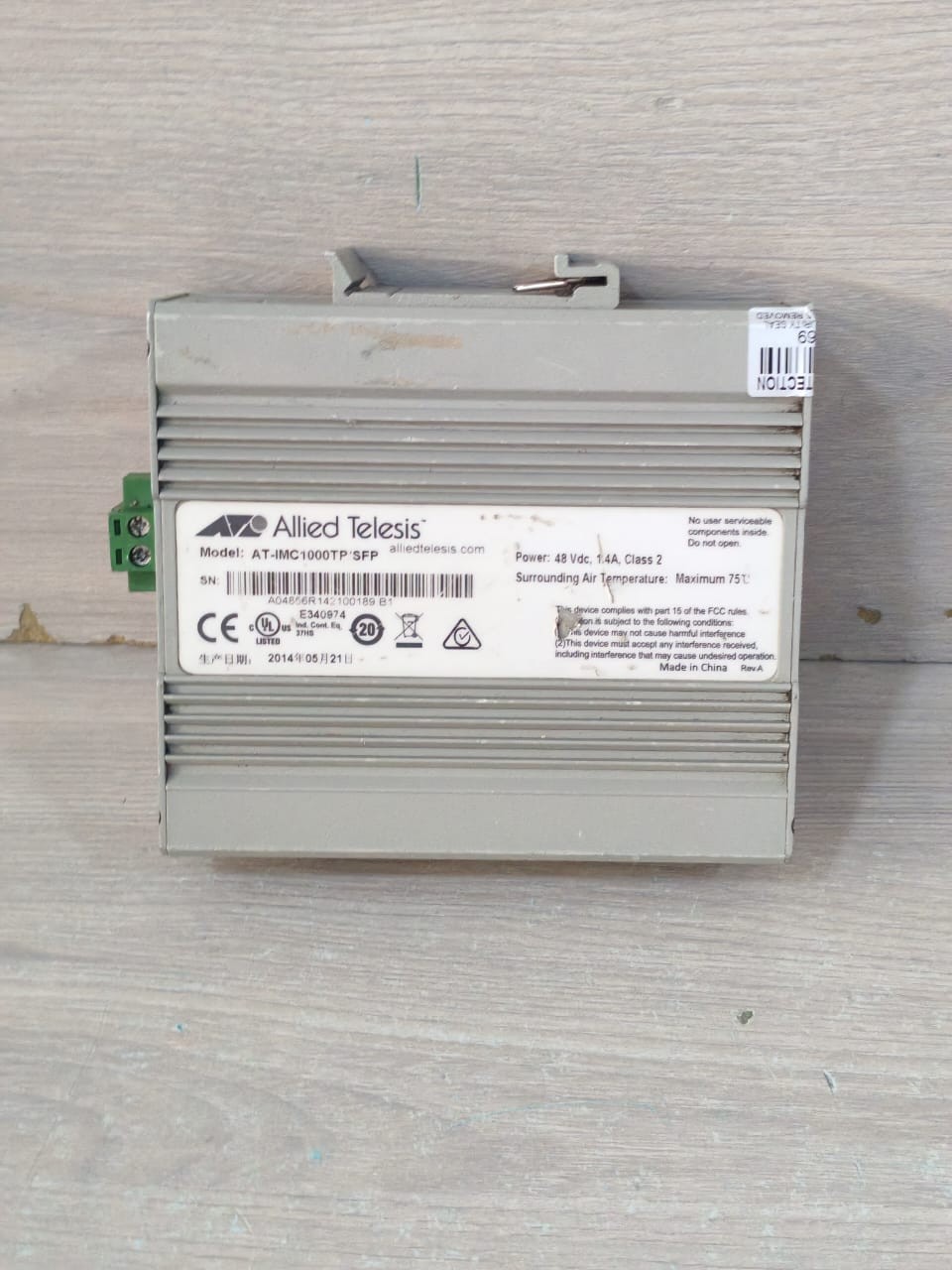 Allied Telesis AT-IMC1000TP/SFP Allied Telesis AT-IMC1000TP/SFP MEDIA CONVERTER 48VDC 8