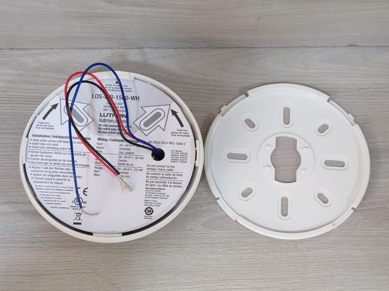 Lutron LOS-CIR-1500-WH Lutron LOS-CIR-1500-WH Occupancy Sensor Infrared Ceiling Mount 360° 7