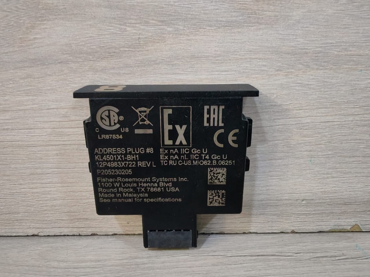 FISHER-ROSEMOUNT KL4501X1-BH1 ADDRESS Plug No.8 12P4983X722 REV L