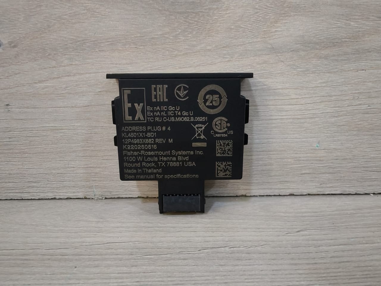 FISHER ROSEMOUNT KL4501X1-BD1 ADDRESS Plug No.4 12P4983X682 REV. M