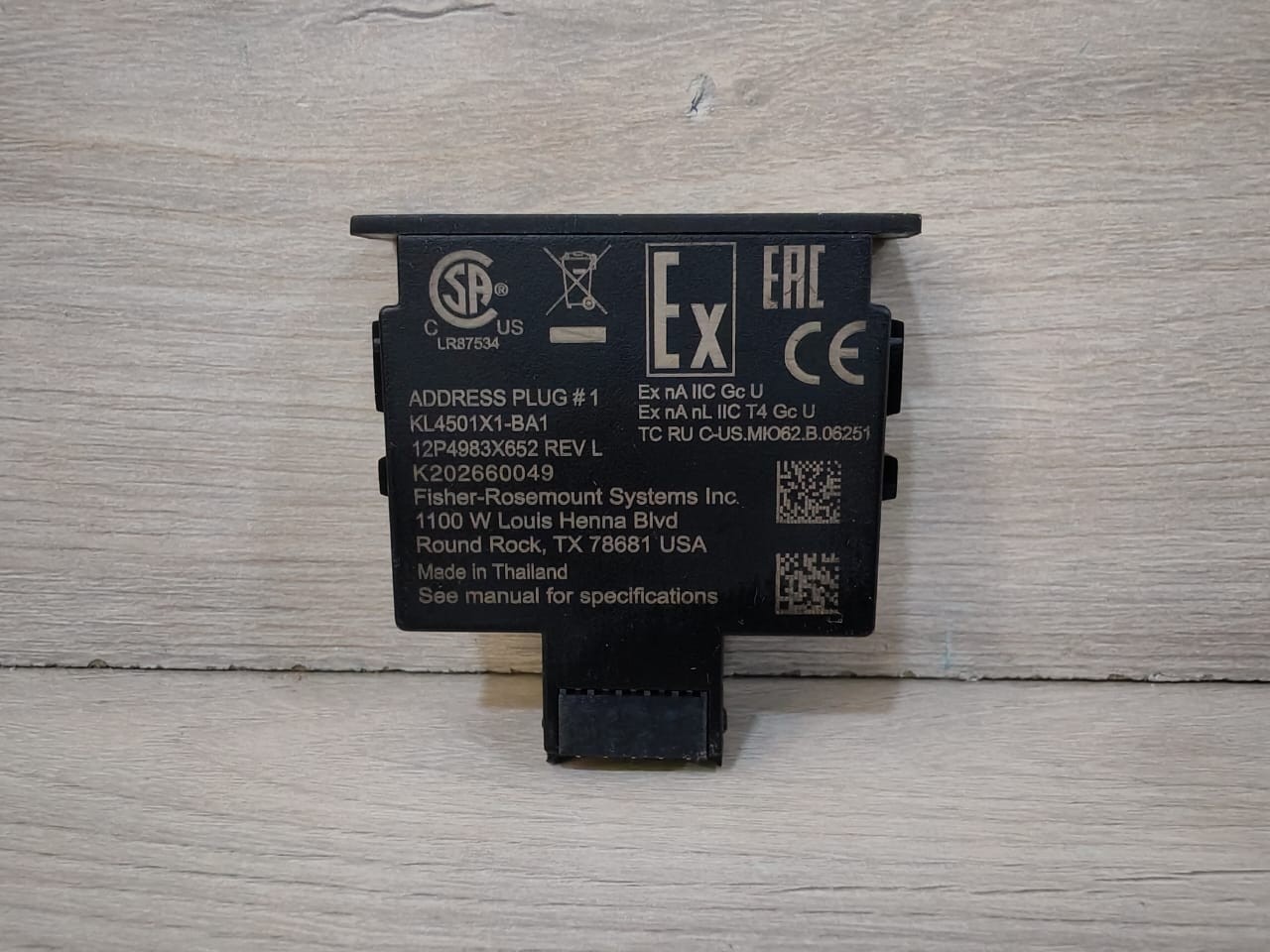 FISHER ROSEMOUNT KL4501X1-BA1 ADDRESS Plug No.1 12P4983X652 REV. L