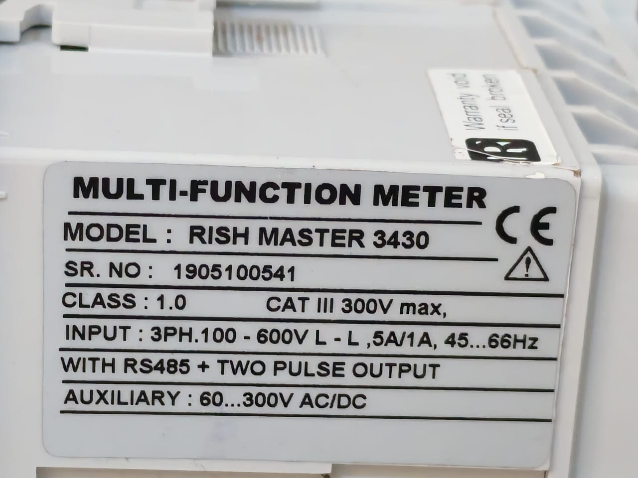 rishab Rish Master 3430 Rish Master 3430 Multi-Function Meter 300V with RS485 + two pulse output 6