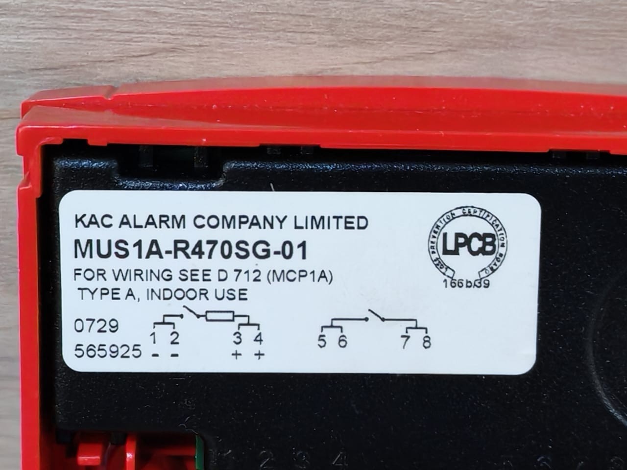 KAC ALARM R470SG-01 Kac Alarm MUS1A-R470SG-01 Indoor Break Glass Point- & w/o back cover 2