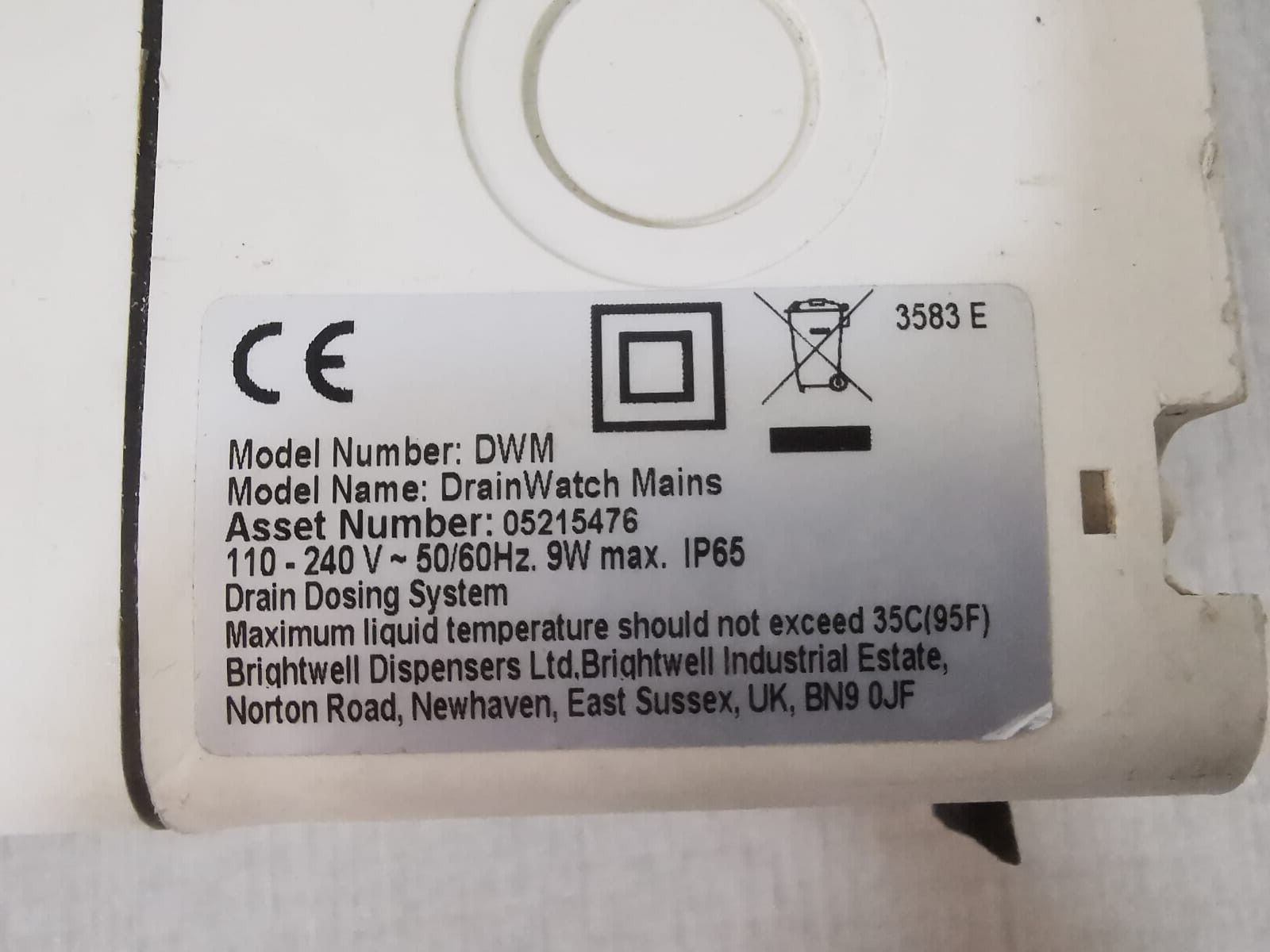 MAINS-3583 DWM DrainWatch Mains 3583 E 4