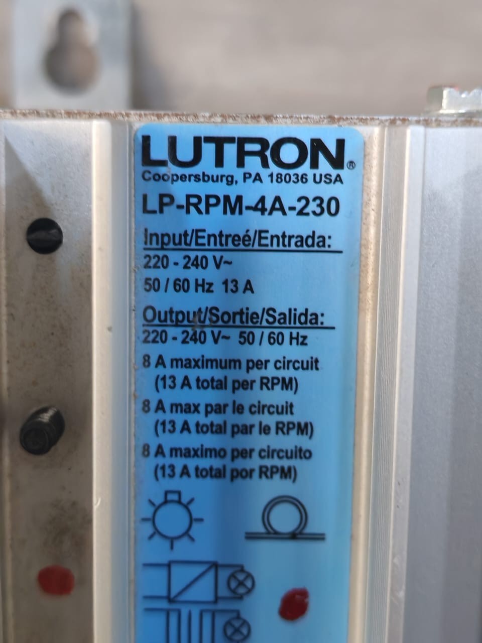 Lutron LP-RPM-4A-230 LUTRON LP-RPM-4A-230 REMOTE POWER MODULE 220-240V 2