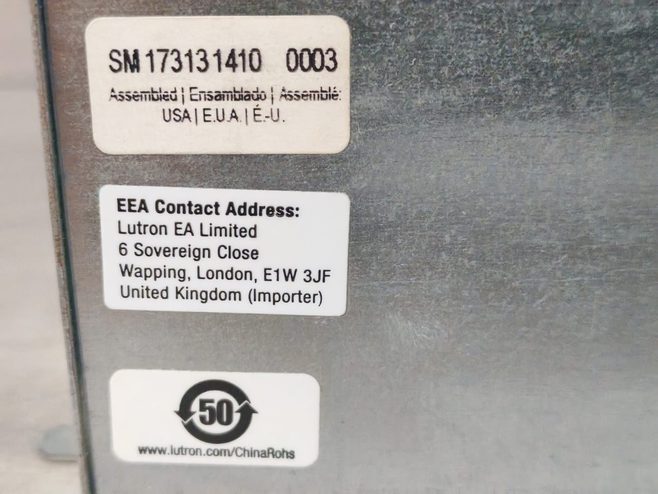Lutron LP-RPM-4A-230 LUTRON LP-RPM-4A-230 REMOTE POWER MODULE 220-240V 9