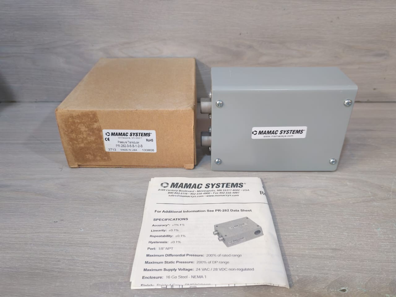 Mamac Systems PR-282-3-6-B-1-2-B Pressure Transducer