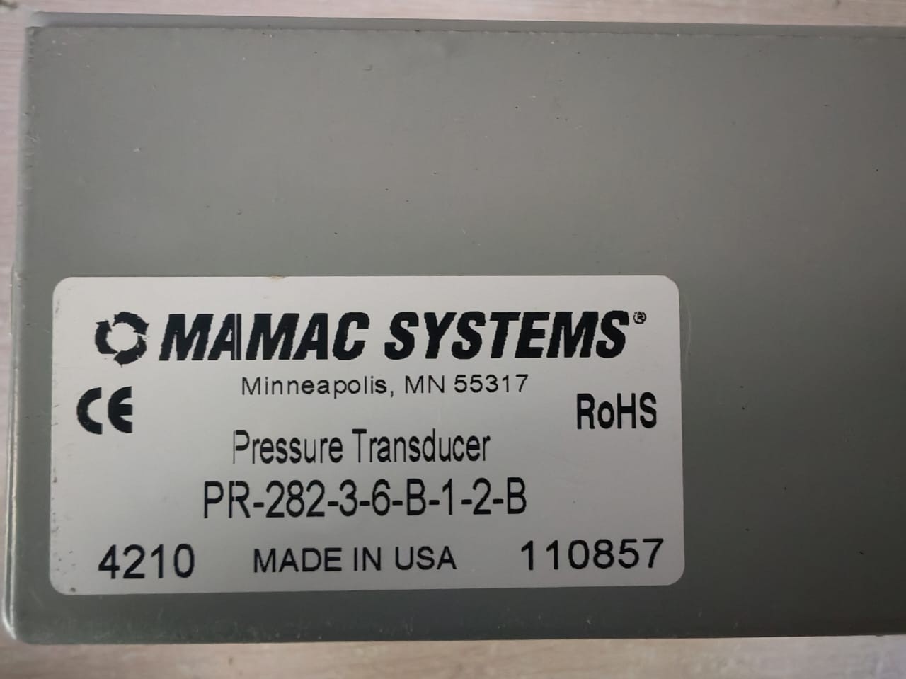 Mamac Systems PR-282-3-6-B-1-2-B Mamac Systems PR-282-3-6-B-1-2-B Pressure Transducer 2