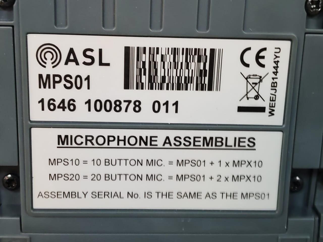 ASL MPS01 / MPS01-G0-IP ASL MPS01 / MPS01-G0-IP MODULAR PAGING & EMERGENCY MICROPHONES 10