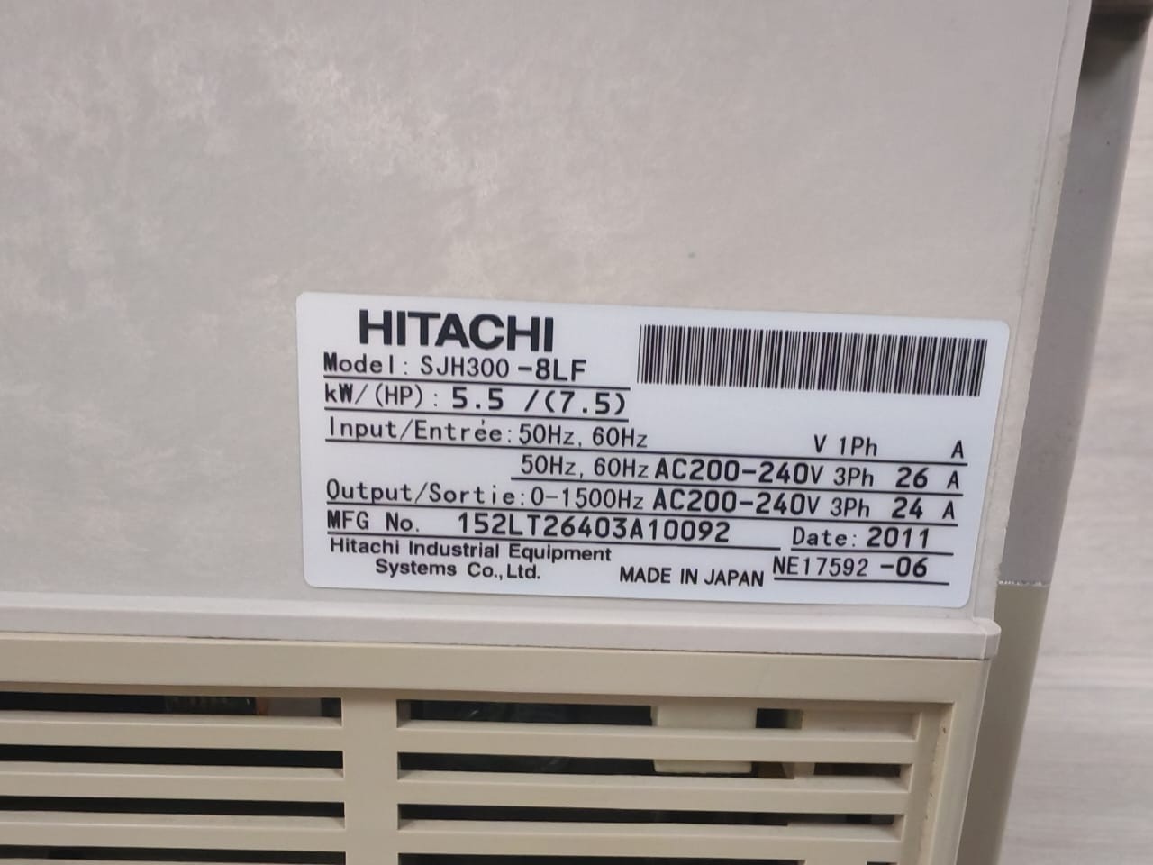 Hitachi SJH300-8LF HITACHI SJH300-8LF 5.5 KW 7.5 HP 5