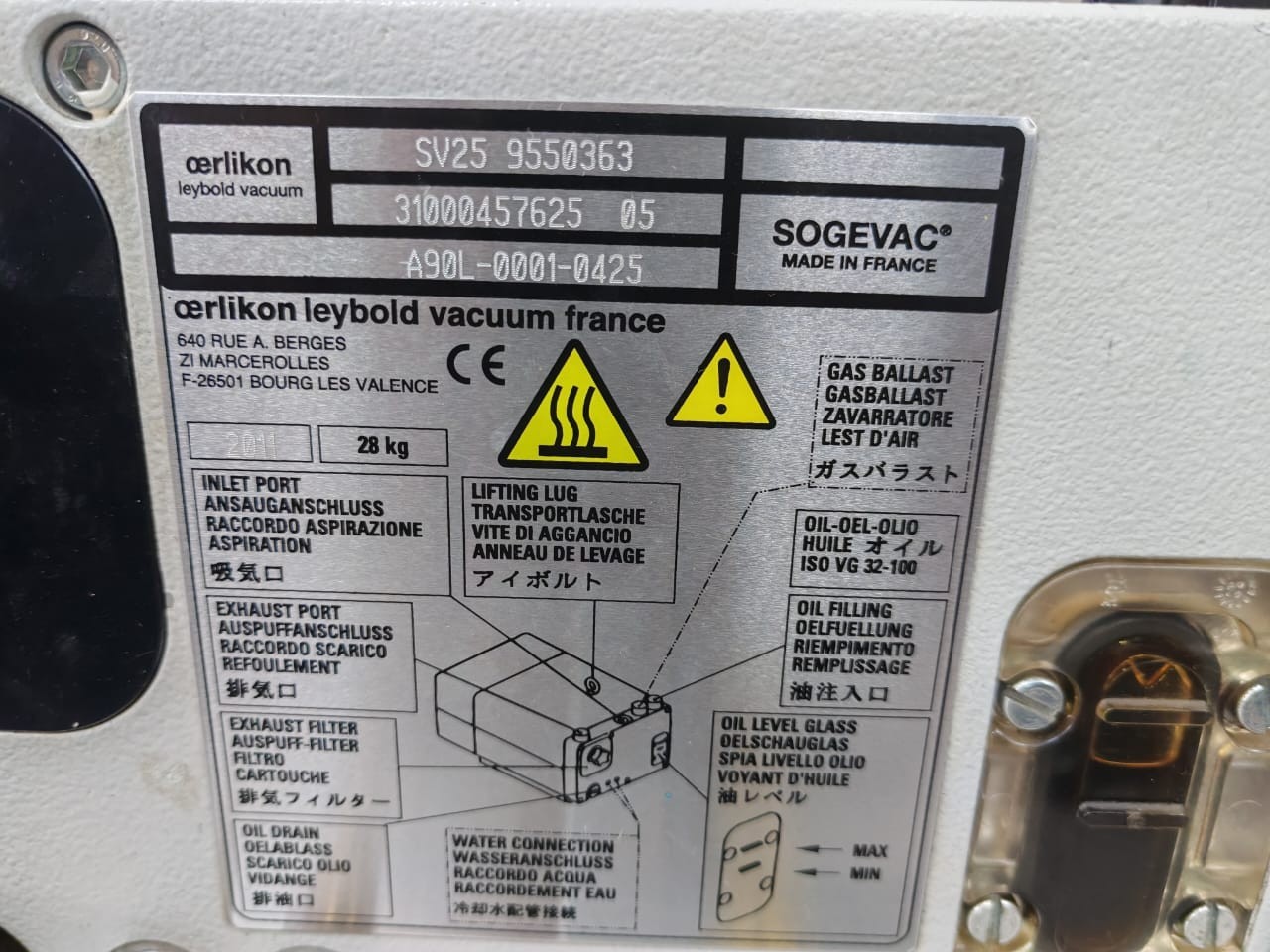 Sogevac A90L-0001-0425 Sogevac A90L-0001-0425 Oerlikon Leybold Vaccum 2
