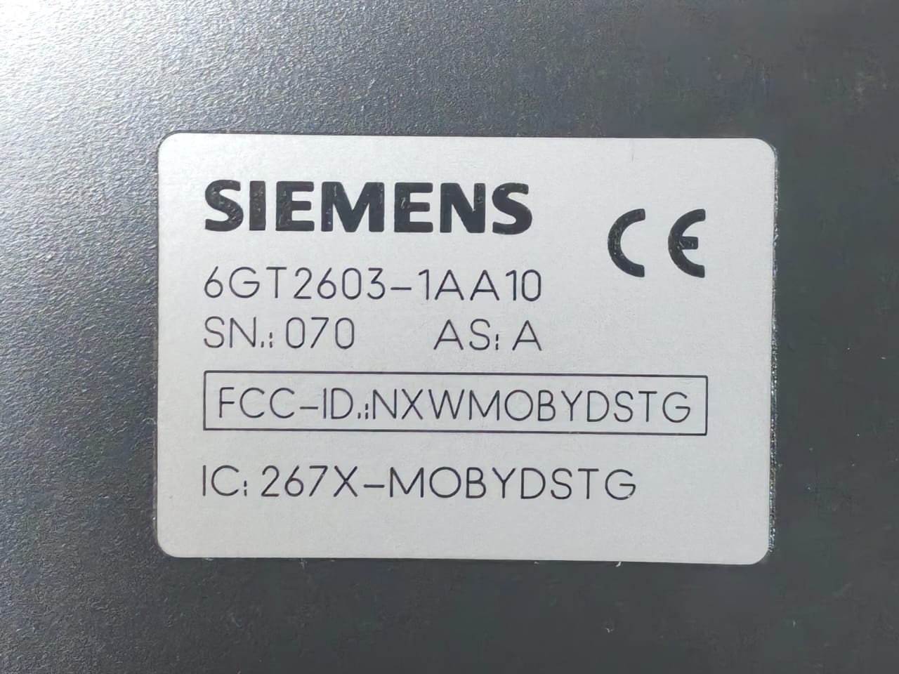Siemens 6GT2603-1AA10 Siemens 6GT2603-1AA10 MOBY D reading head for handheld terminal STG D 5