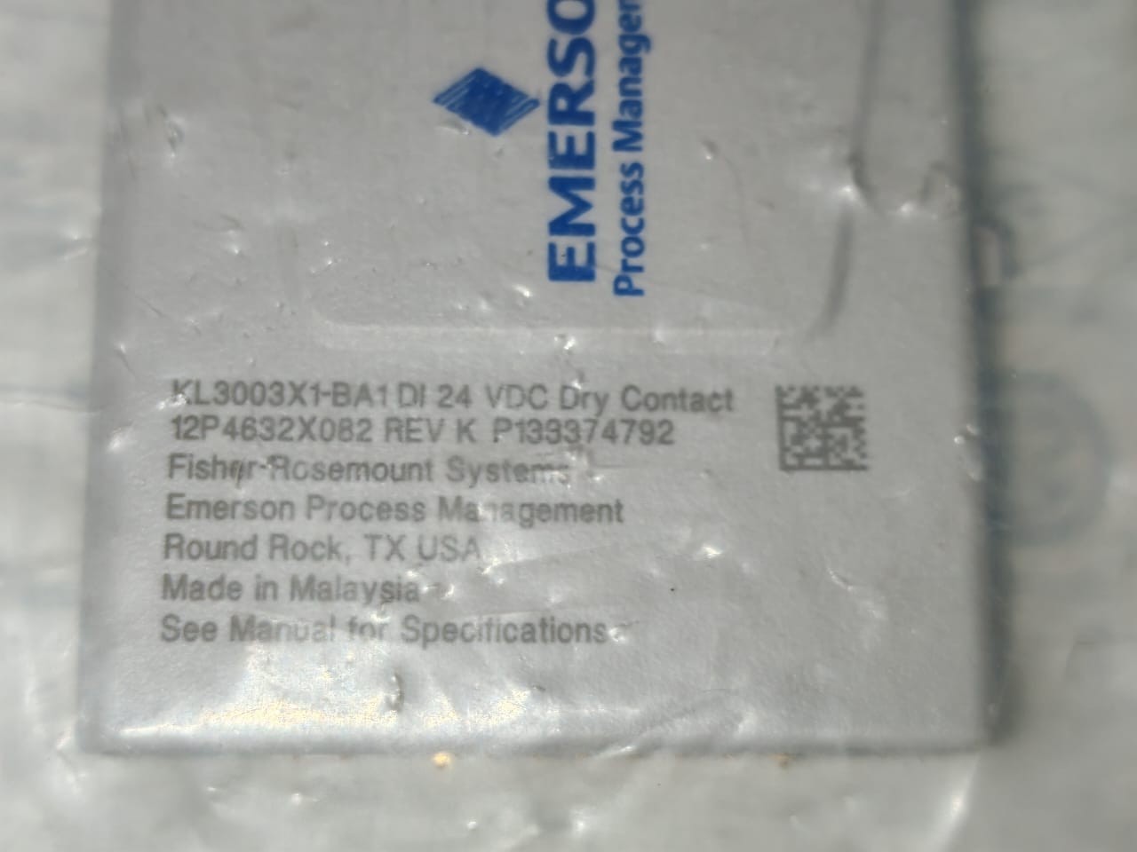 Emerson 12P4632X082 REV.K EMERSON KL3003X1-BA1 D1 24VDC 12P4632X082 REV.K DRY CONTACT 4
