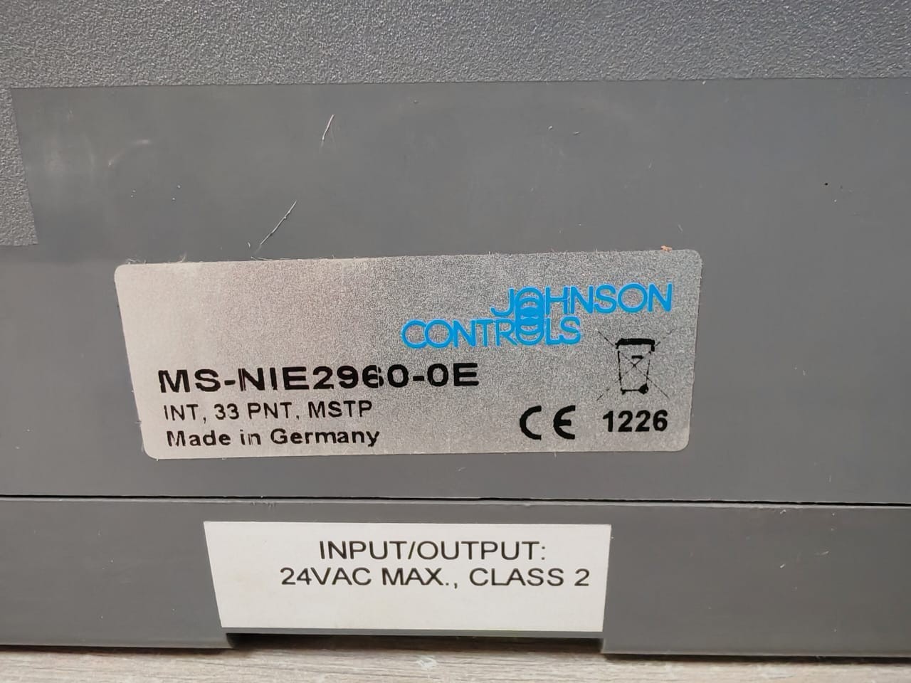 Johnson Controls MS-NIE2960-0E JOHNSON CONTROLS METASYS NCE MS-NIE2960-0E ENGINEERED CONNECTIVITY CONTROLLER 4