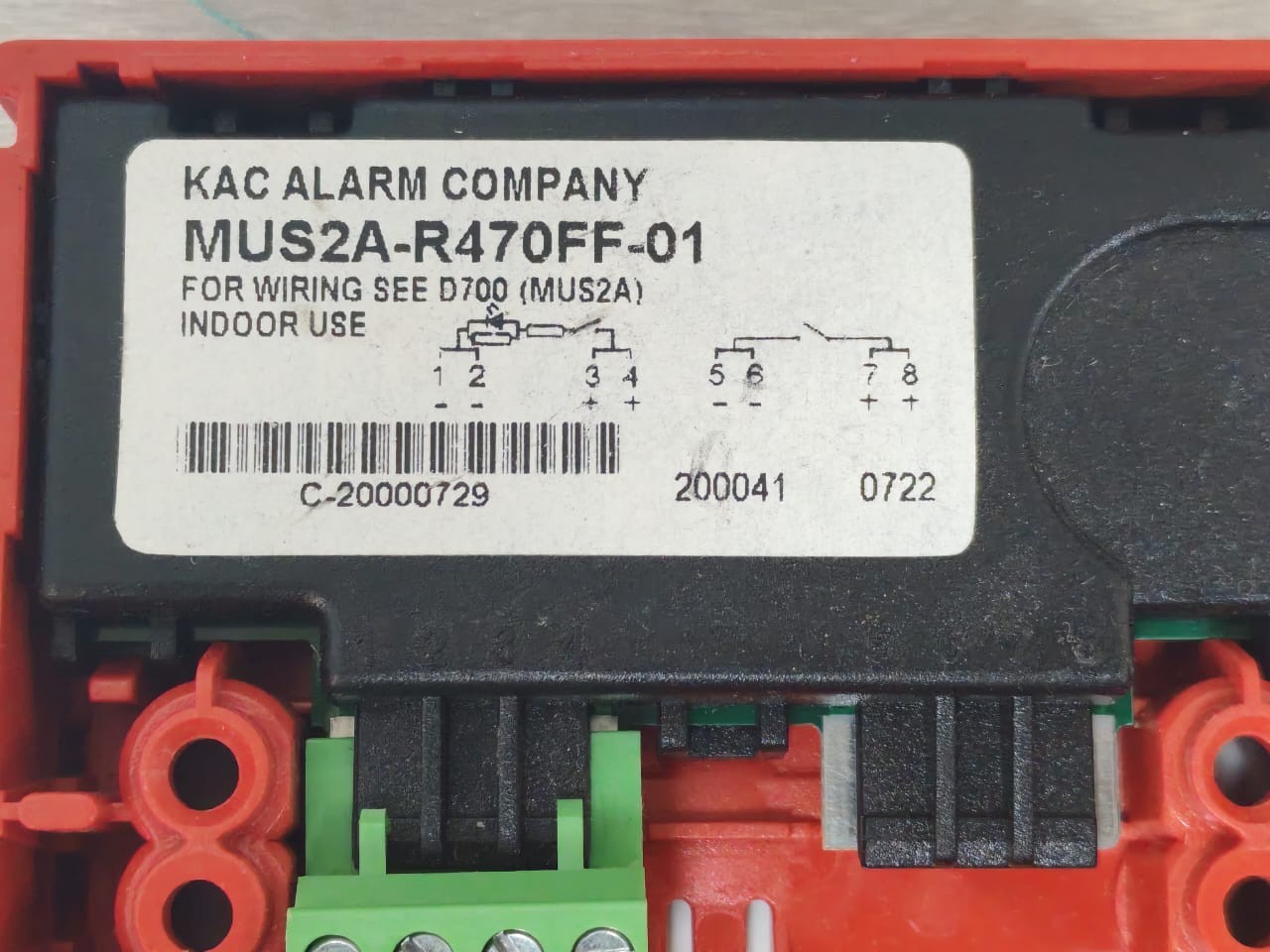 Kac Alarm MUS2A-R470FF-01 Kac Alarm MUS2A-R470FF-01 Manual Call Point 3