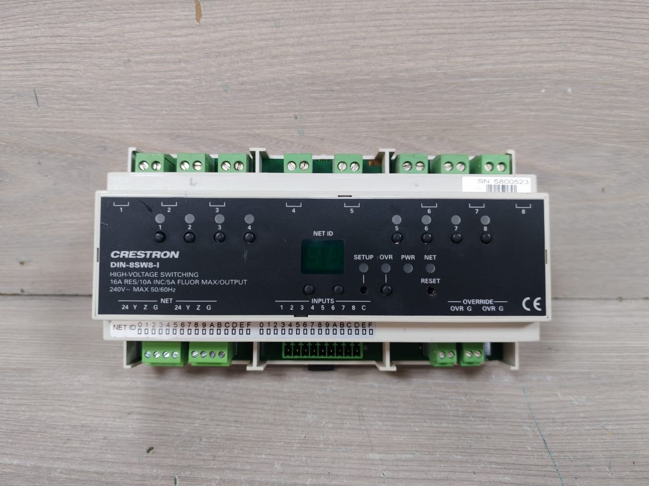 Crestron P/N:6503776 CRESTRON DIN-8SW8-I P/N:6503776 HIGH-VOLTAGE SWITCHING W/ DIGITAL INPUT 240V 2