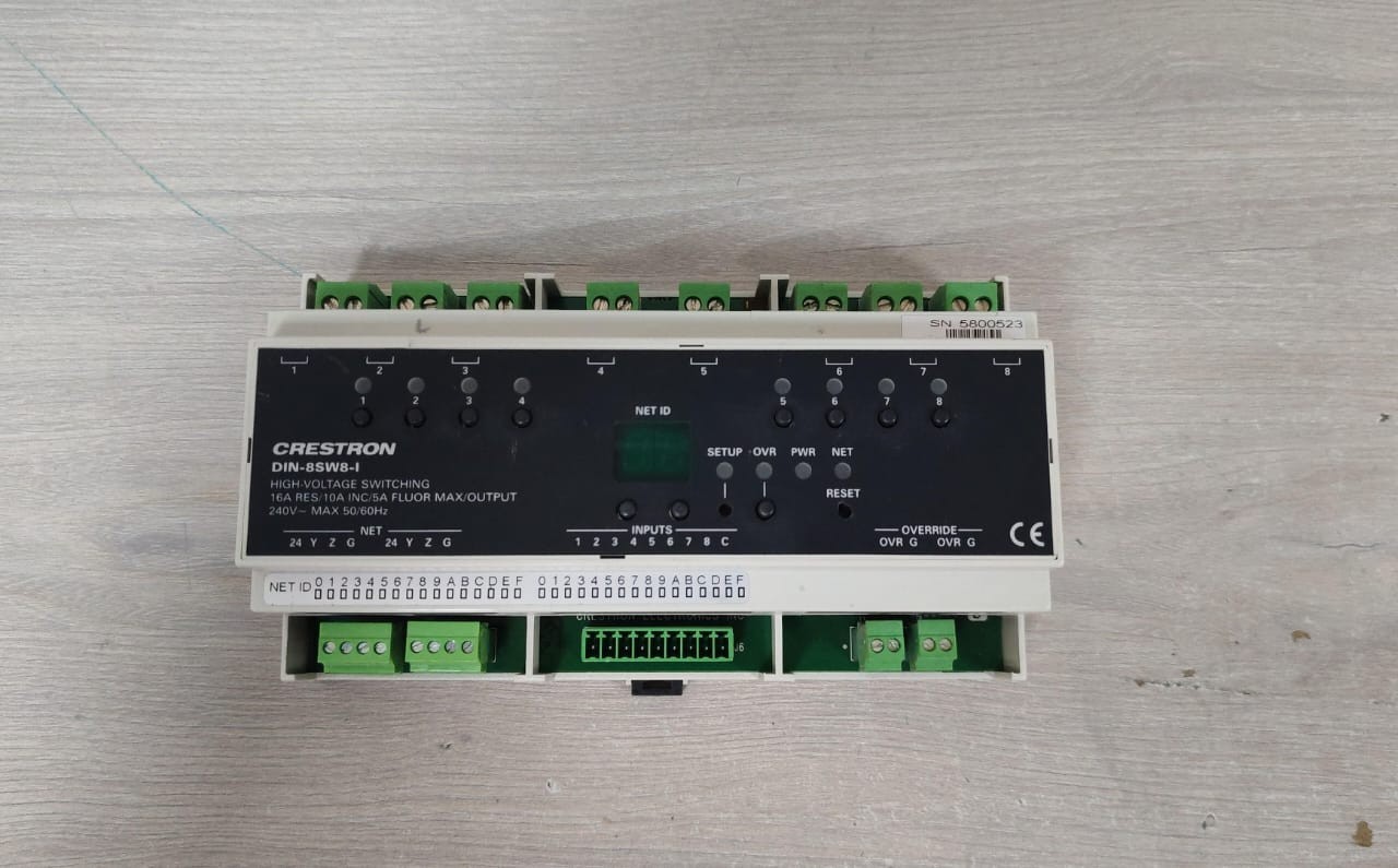 Crestron P/N:6503776 CRESTRON DIN-8SW8-I P/N:6503776 HIGH-VOLTAGE SWITCHING W/ DIGITAL INPUT 240V 7