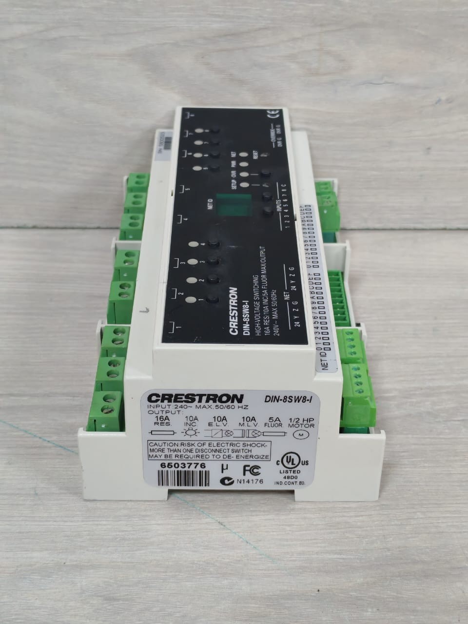 Crestron P/N:6503776 CRESTRON DIN-8SW8-I P/N:6503776 HIGH-VOLTAGE SWITCHING W/ DIGITAL INPUT 240V 8
