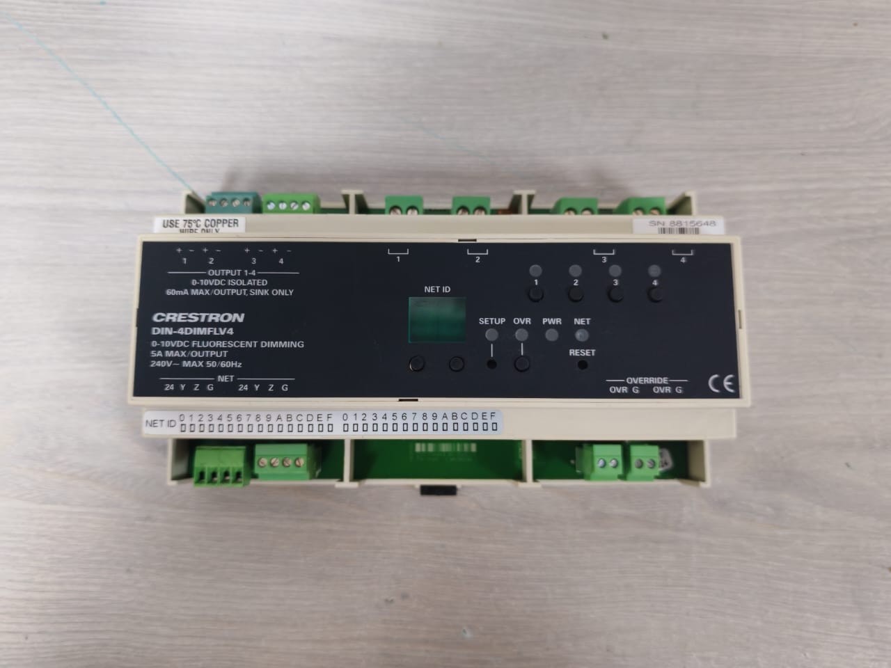 Crestron P/N:6501749 CRESTRON DIN-4DIMFLV4 P/N:6501749 0-10VDC FLUORESCENT DIMMING MODULE 240V 4