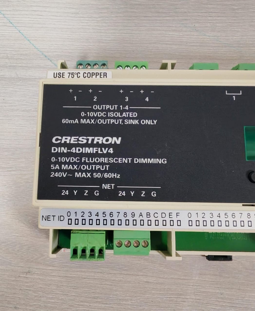 Crestron P/N:6501749 CRESTRON DIN-4DIMFLV4 P/N:6501749 0-10VDC FLUORESCENT DIMMING MODULE 240V 5
