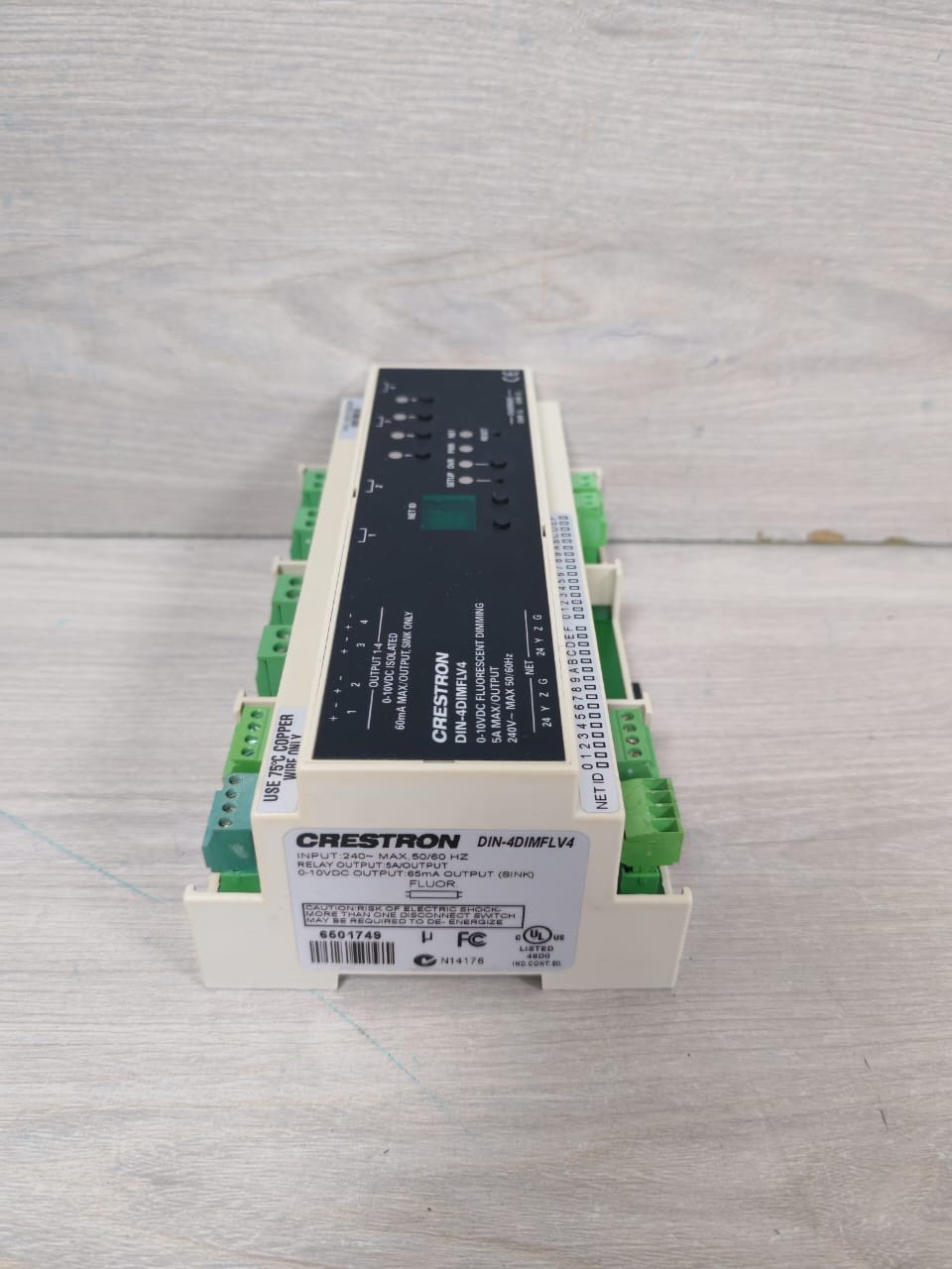 Crestron P/N:6501749 CRESTRON DIN-4DIMFLV4 P/N:6501749 0-10VDC FLUORESCENT DIMMING MODULE 240V 9