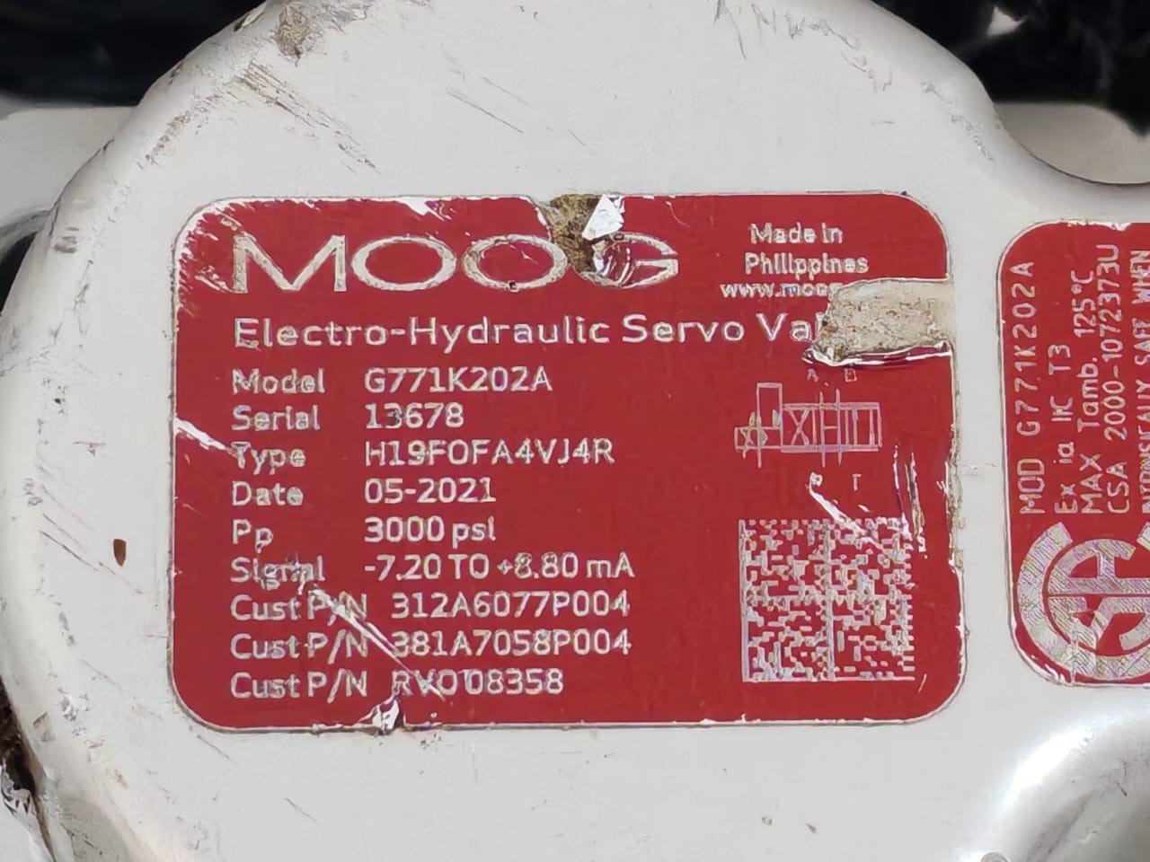 MOOG G771K202A MOOG G771K202A ELECTRO HYDRAULIC SERVO VALVE 4
