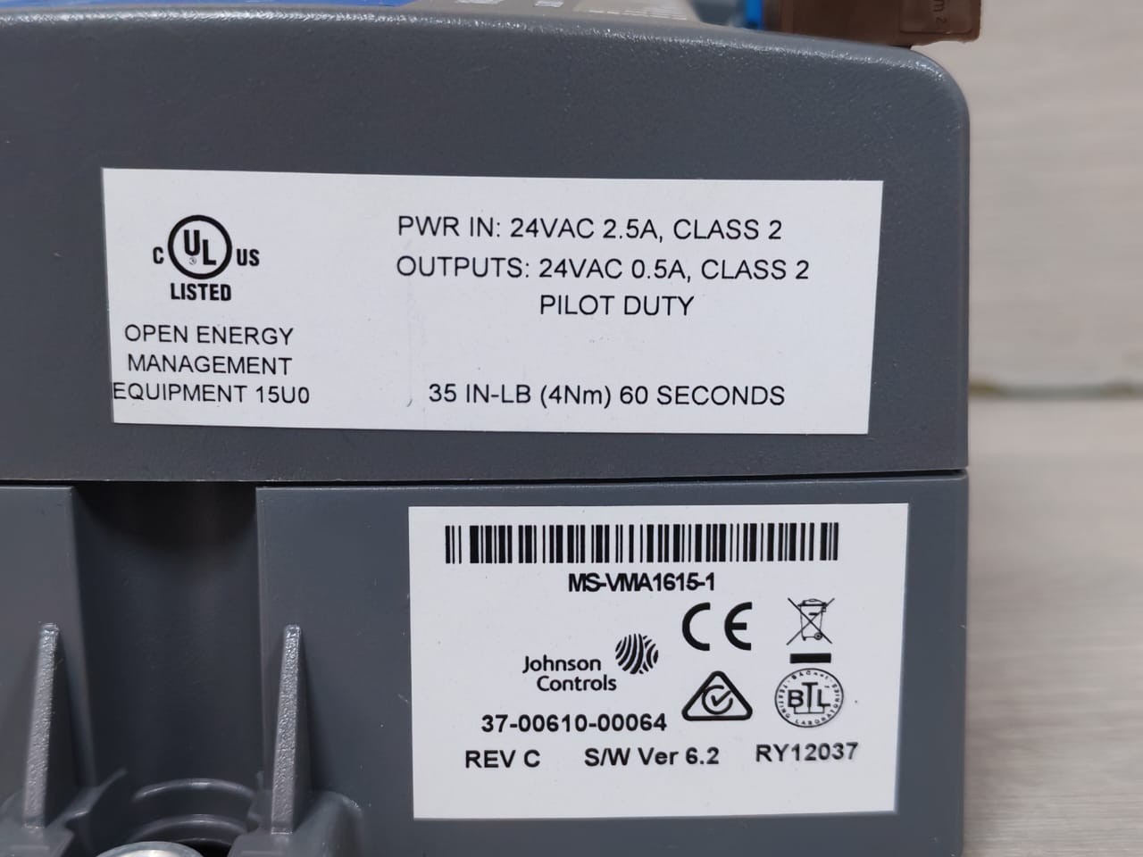 Johnson Controls MS-VMA1615-1 Johnson Controls MS-VMA1615-1 Vav Controller 3 Univ Inputs,2 Binary Outputs 5