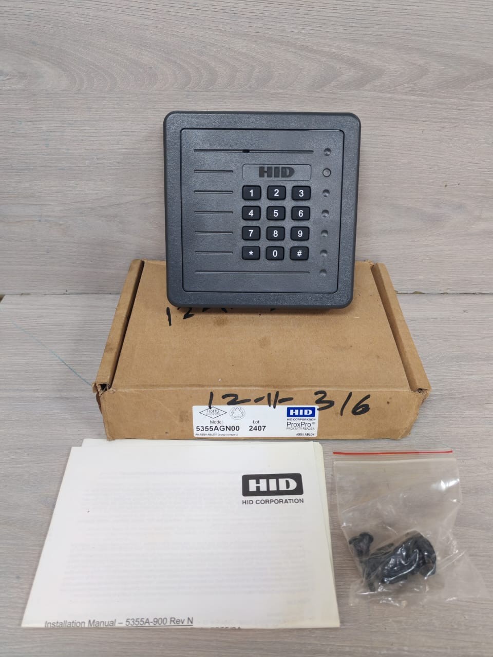 Hid Proxpro 5355AGN00 Proximity Reader w/ 5355AGK09 Keypad Access Control