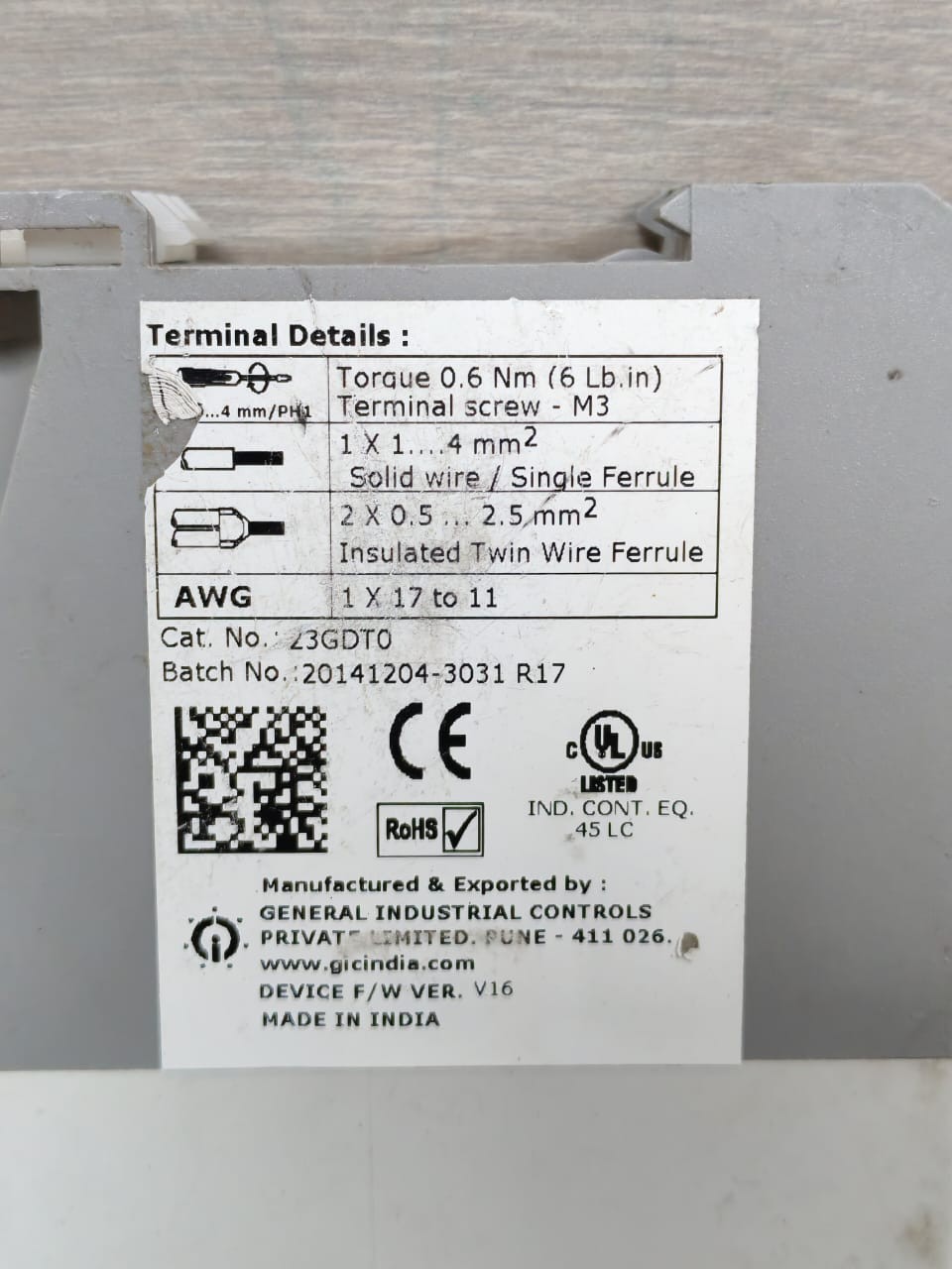GIC 23GDT0 GIC 23GDT0 ELECTRONIC TIMER SERIES MICON TRUE OFF DELAY 24-240VAC 8