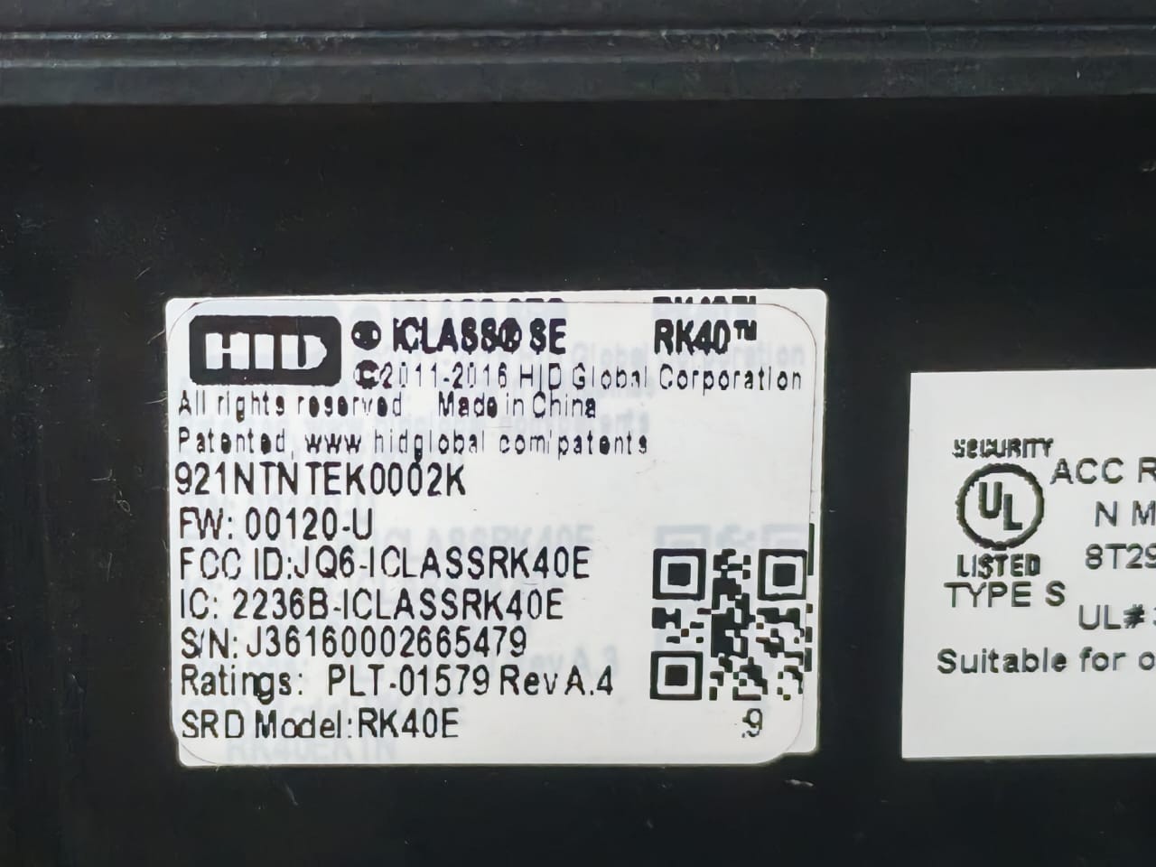 HID 921NTNTEK0002K HID iclass RK40 Smart Card Reader 921NTNTEK0002K without Backplate 2