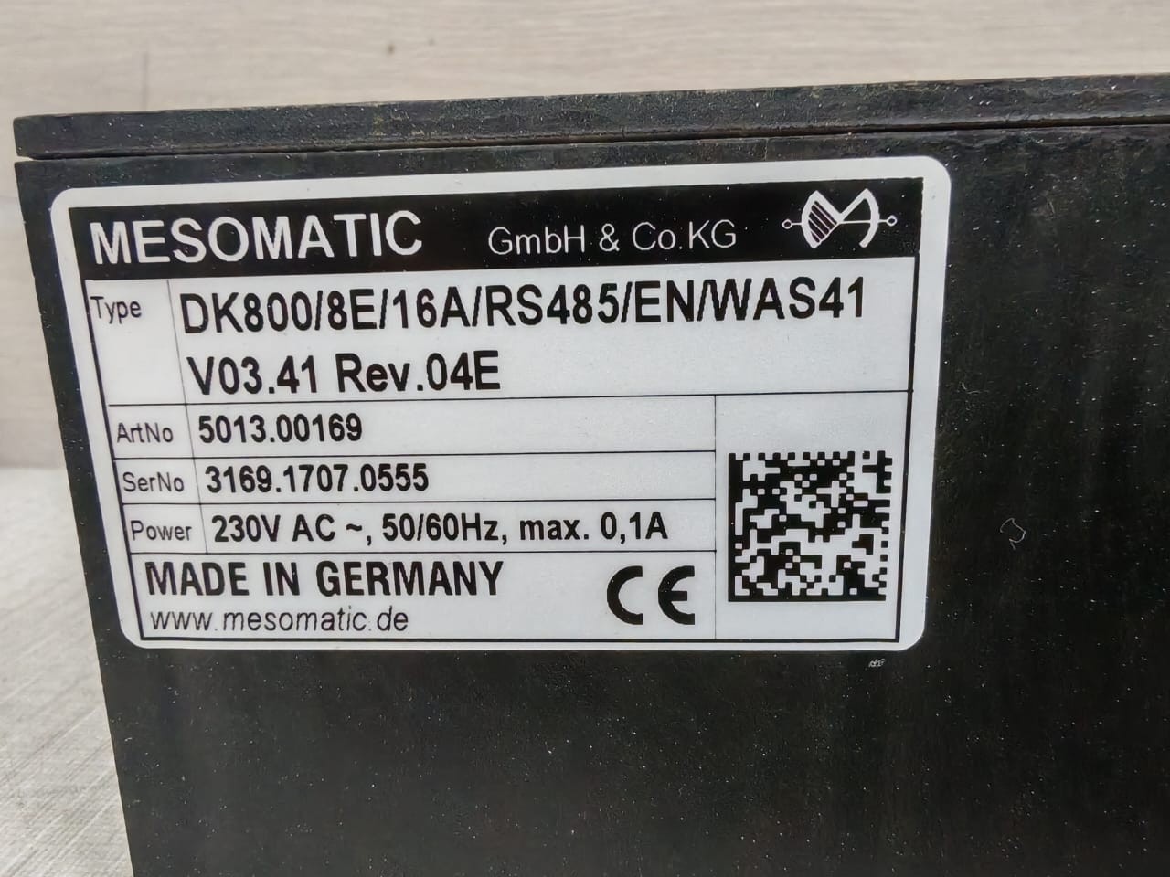 MESOMATIC DK 800 MESOMATIC DK 800/8E/16A/RS485/EN/WAS41 V03.41 REV.04E DIGITAL WEIGHT INDICATOR 4