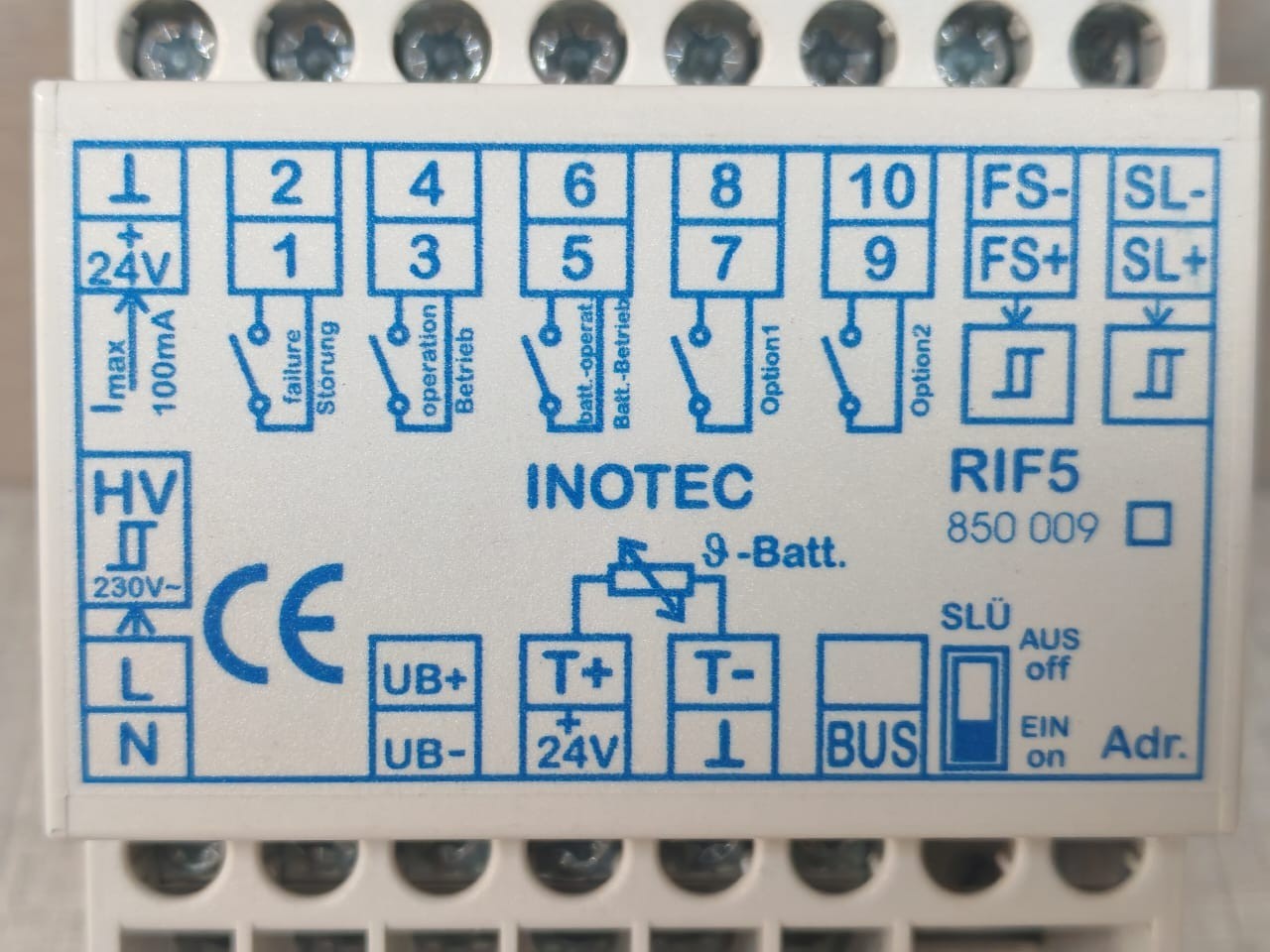 INOTEC MONITOR230V INOTEC RIF5 850009 EMERGENCY LIGHTINNG MONITOR 230V 2