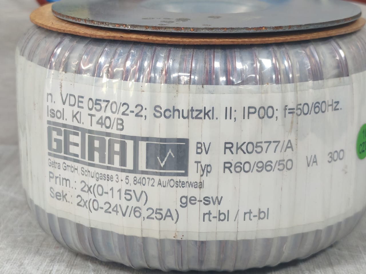 GE RK0577/A Getra RK0577/A Toroidal Transformer R60/96/50 300Va 2