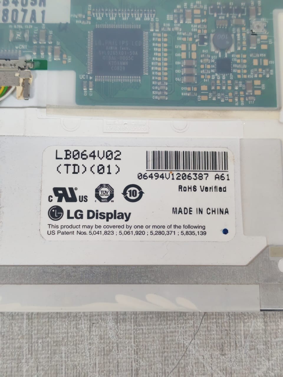 LG LB064V02 LG DISPLAY LB064V02 TD01 SCREEN PANEL 6