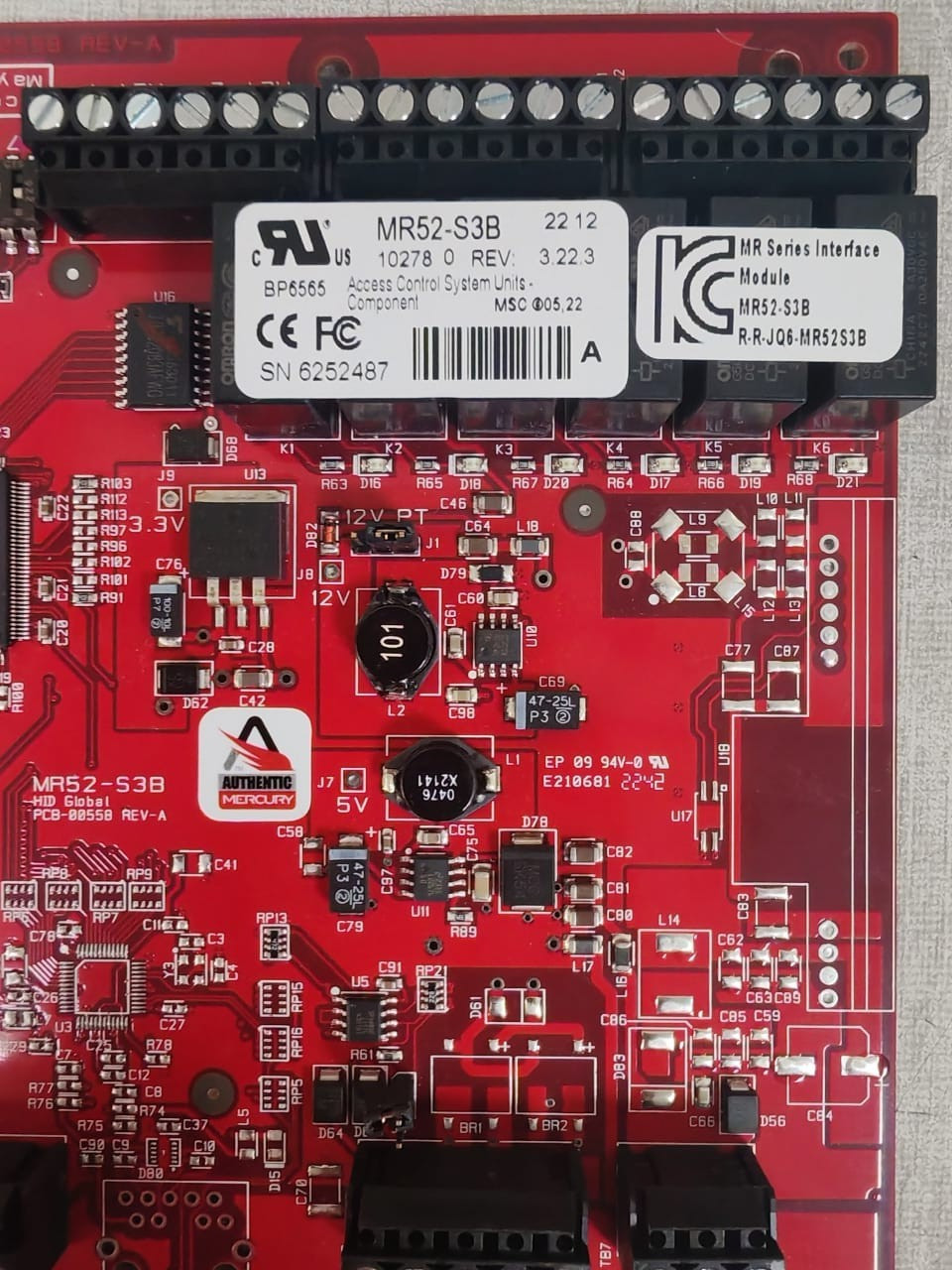 MERCURY MR52-S3B MERCURY MR52-S3B DUAL READER INTERFACE MODULE BOARD 3