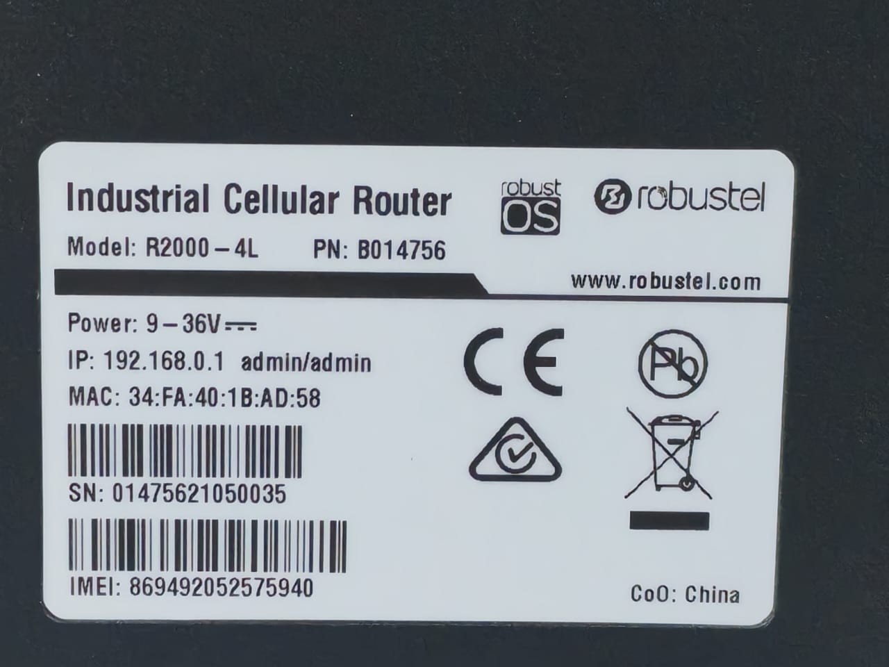 Robustel B014756 Robustel R2000-4L Industrial Cellular Router B014756-without antenna 5