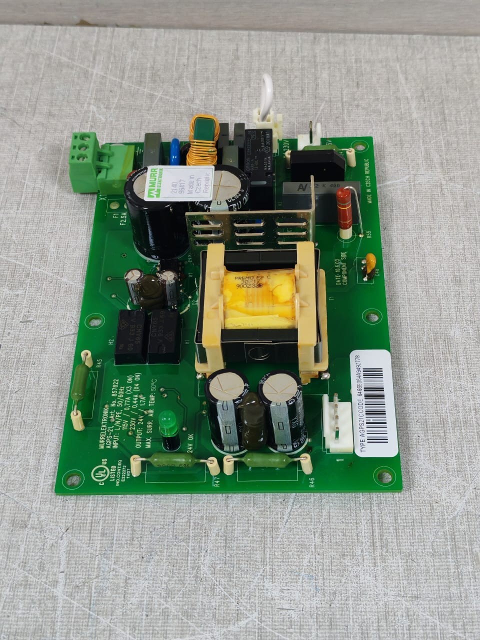 MURR ELEKTRONIK AGPS21C ART NO 857822 MURR ELEKTRONIK AGPS-21 / AGPS21C ART NO 857822 INVERTER BOARD 24V 8