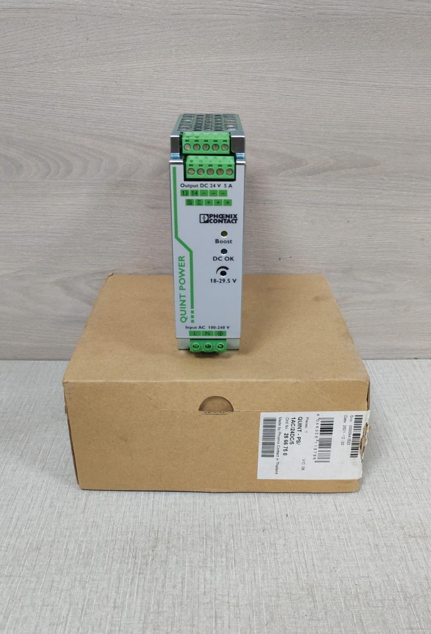 PHOENIX CONTACT QUINT-PS/1AC/24DC/5 2866750 POWER SUPPLY- W/ FILTHY BOX