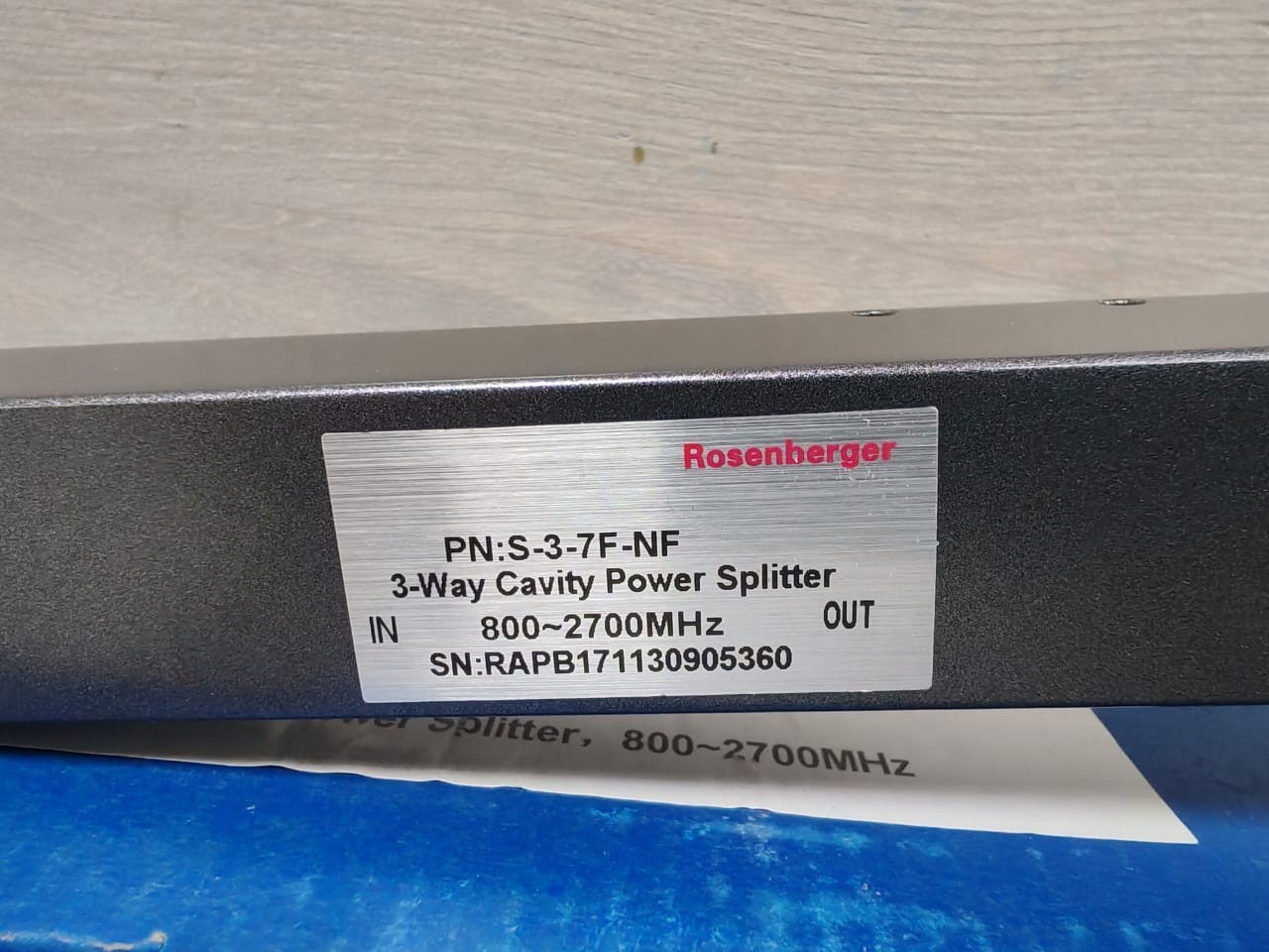 ROSENBERGER S-3-7F-NF ROSENBERGER S-3-7F-NF 3-WAY CAVITY POWER SPLITTER 800-2700MHz 3