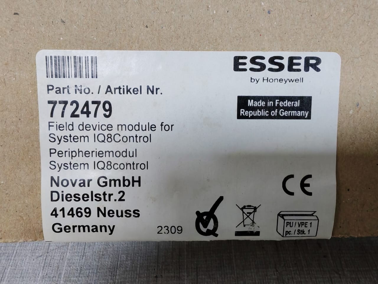 Honeywell IND.B2 Esser by Honeywell 772479 ind.B2 Field Device Module for System IQ8Control 5