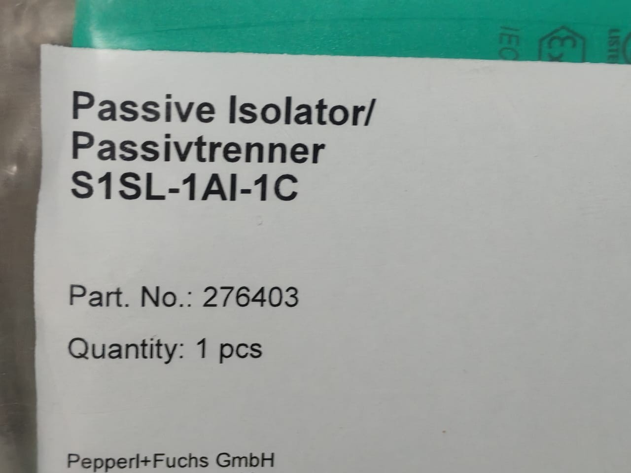 Pepperl + Fuchs 276403 Pepperl + Fuchs S1SL-1AI-1C Passive Isolator 276403 4